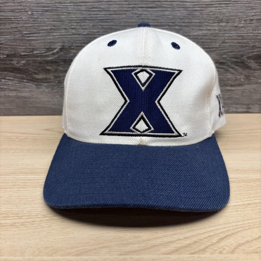Xavier Musketeers Hat Cap Snap Back One Size Mens Navy NCAA Basketball Reebok - Picture 2 of 12